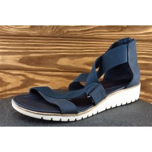EUROSOfft Sz 9 M Blue Strappy Fabric Women‎ Sandals